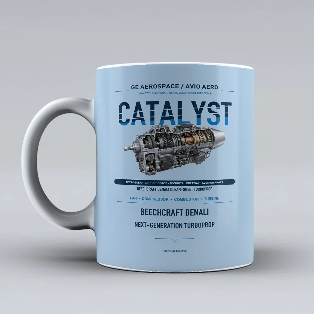 Mug design on light blue catalyst
