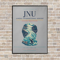 Thumbnail for Juneau International Airport JNU vertical canvas print - framed - light gray background