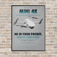 Thumbnail for DJI Mini 4K vertical canvas print - framed - light gray background