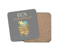 Thumbnail for Ercan International Airport (ECN) design on gray 1 piece coaster
