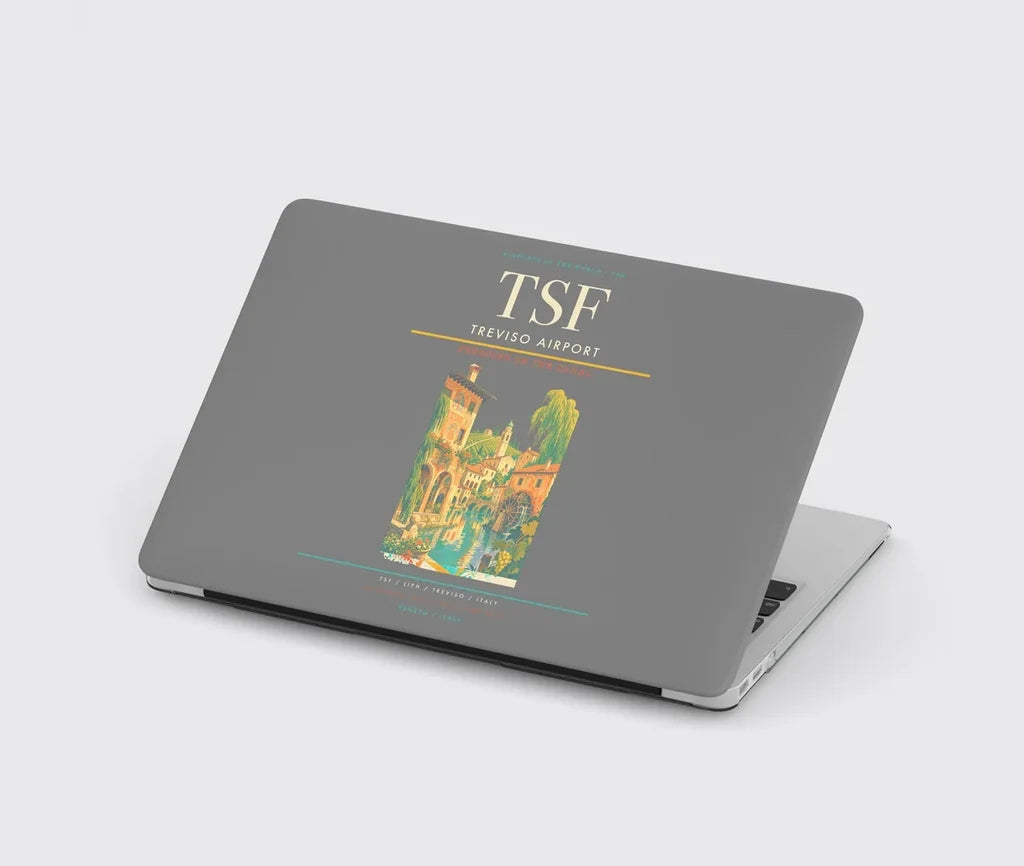 Treviso Airport (TSF) design on gray MacBook case