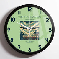 Thumbnail for VINTAGE G4095 - The Fog Landing - Designed Wall Clocks design on lightgreen framed