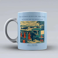 Thumbnail for VINTAGE G4522 - The Ration Queue By The Field - Ceramic Mug design on lightblue
