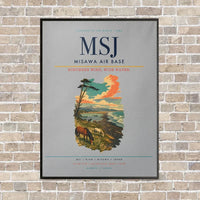 Thumbnail for Misawa Air Base MSJ vertical canvas print - framed - light gray background