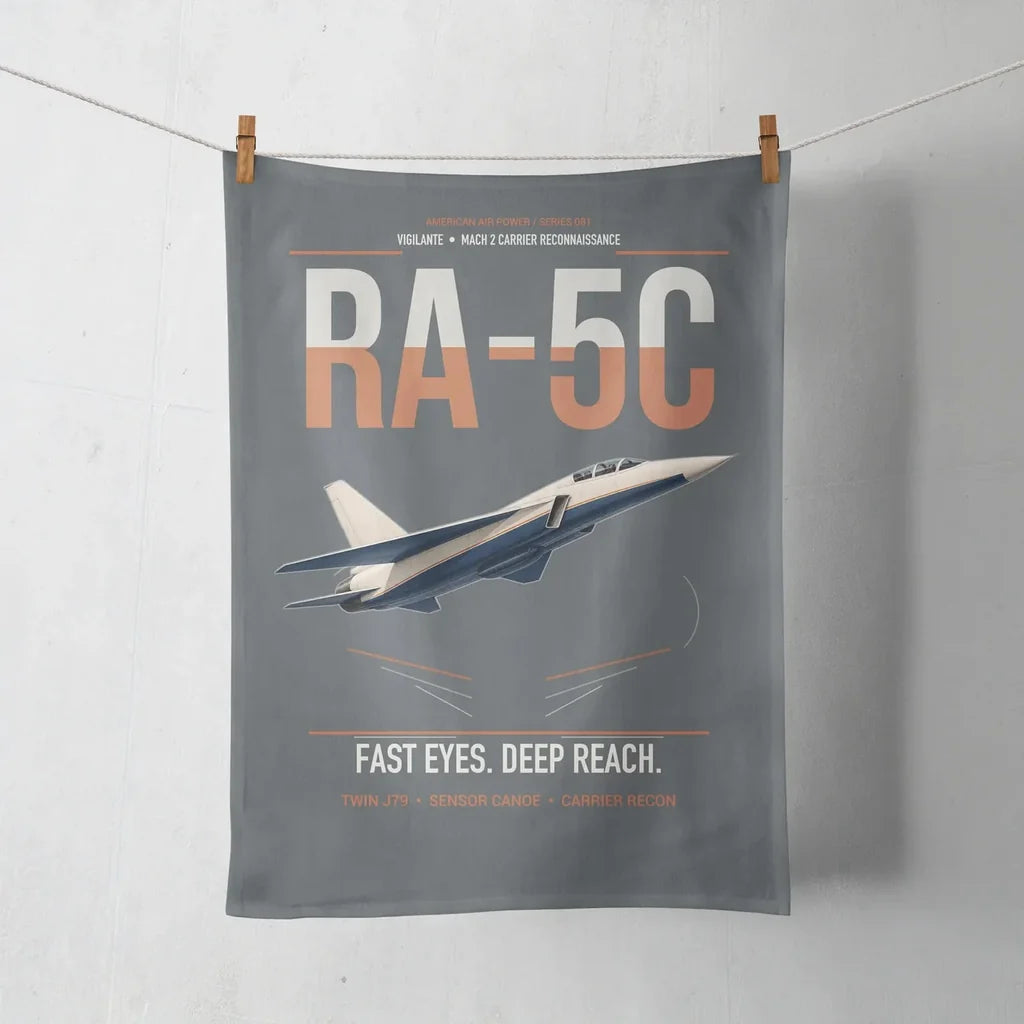 RA-5C Vigilante design on gray towel