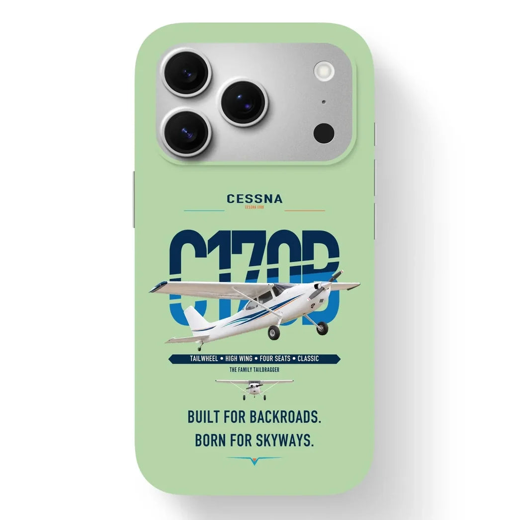 Cessna 170B design on light green magsafe iphone case, for iPhone 17 Pro