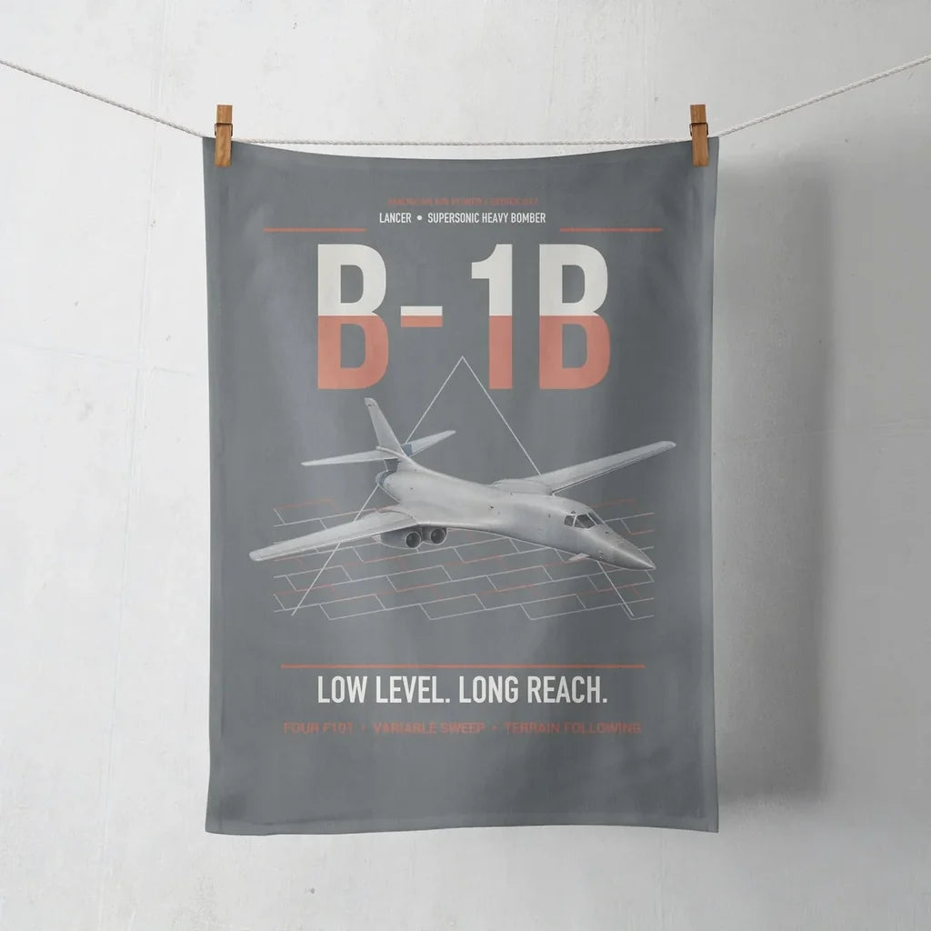 B-1B Lancer design on gray towel