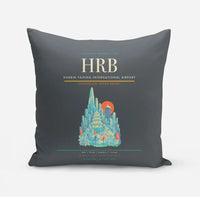 Thumbnail for Harbin Taiping International Airport (HRB) design on gray pillow