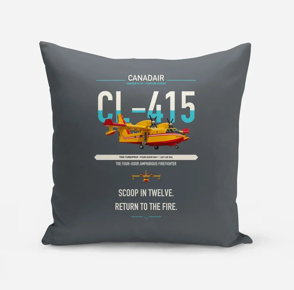 Canadair CL-415 design on gray pillow