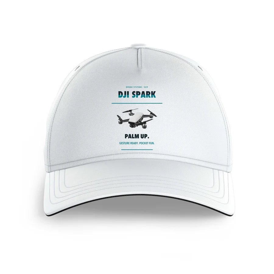 DJI Spark design on white printed hat