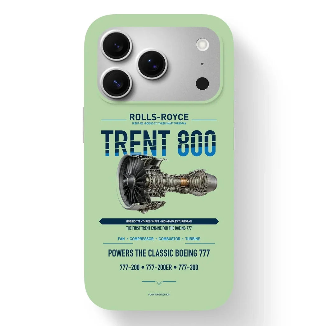TRENT 800 Case design on light green iphone case