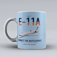 Thumbnail for E-11A BACN design on light blue ceramic mug, double-side print