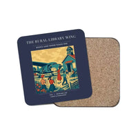 Thumbnail for The Rural Library Wing - Designed Coasters design on navy blue 1-piece