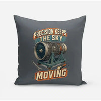 Thumbnail for Precision Keeps The Sky Moving design on gray pillow