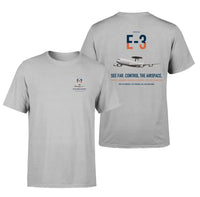 Thumbnail for E-3 Sentry AWACS design on light gray double-side t-shirt, double-side print
