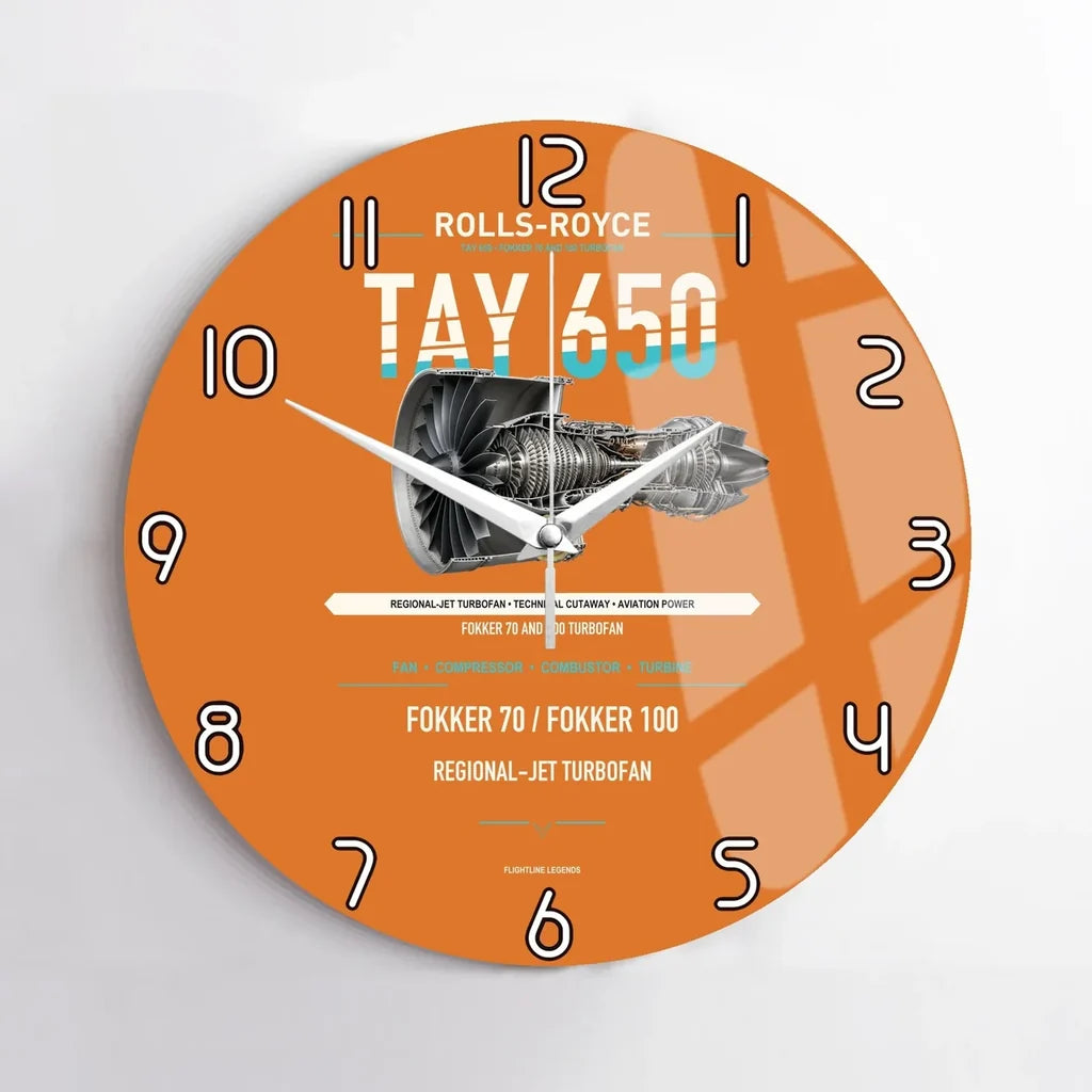 TAY 650 design on orange no frame wall clock