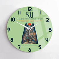 Thumbnail for Sarajevo International Airport SJJ Wall-Clock No-Frame - Light Green