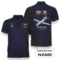 Thumbnail for EP-3E ARIES II design on navy blue+name double-side polo t-shirt, double-side print