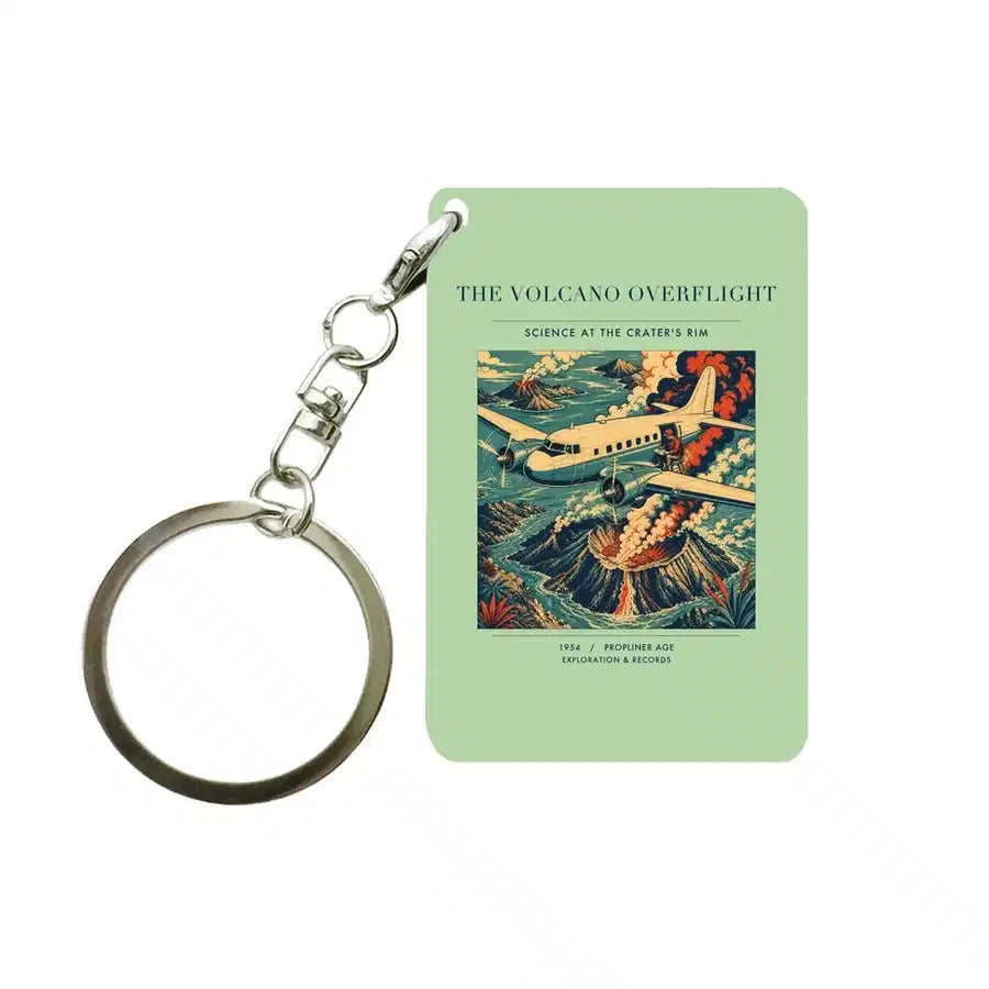 VINTAGE G4206 - The Volcano Overflight - Designed Key Chain design on lightgreen