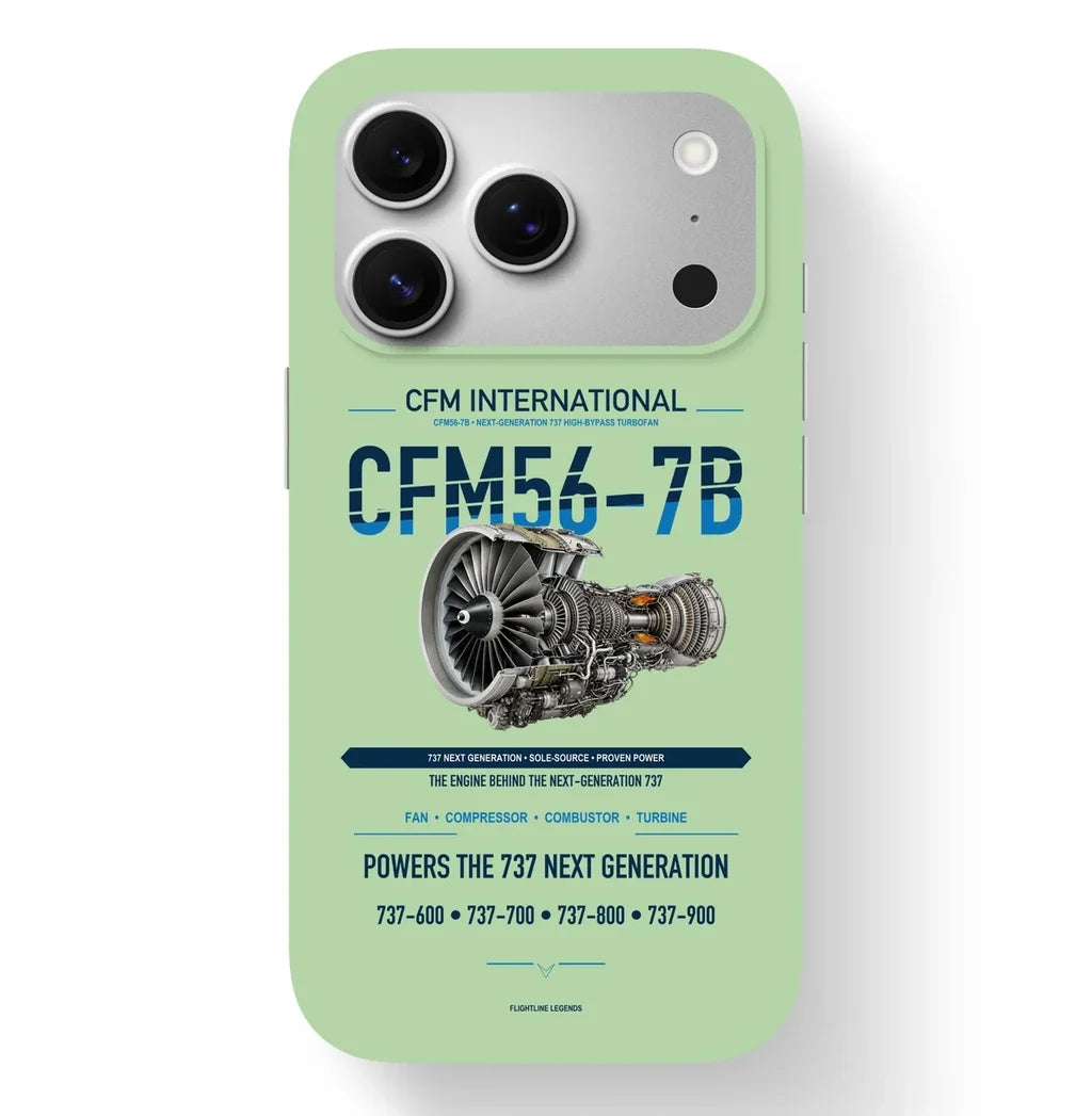 CFM56-7B Case design on light green iphone case