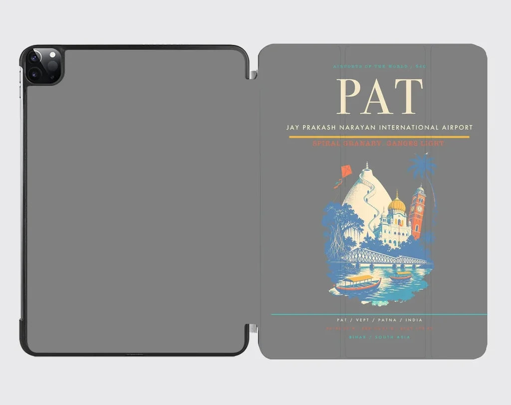 Jay Prakash Narayan International Airport (PAT) design on gray ipad tablet case