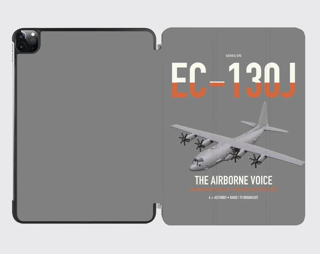 EC-130J Commando Solo III design on gray ipad tablet case