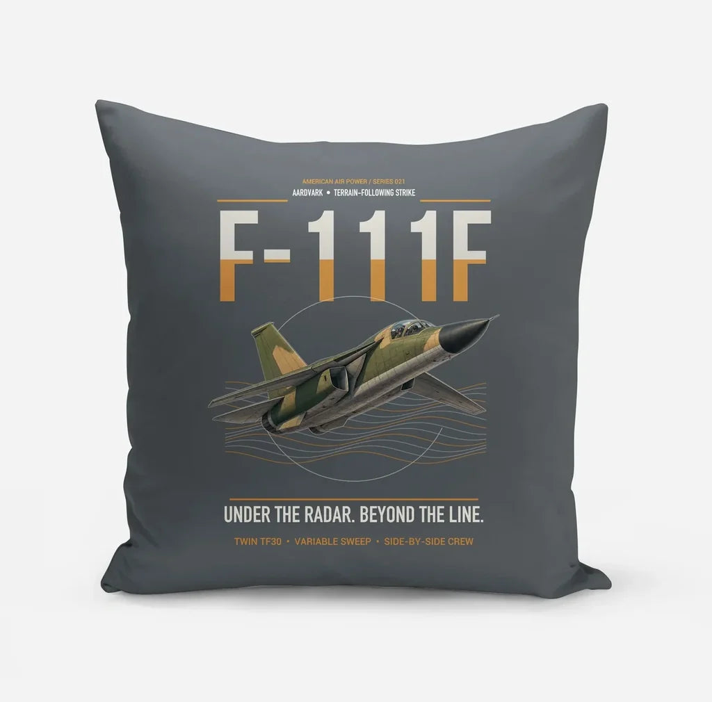 F-111F Aardvark design on gray pillow