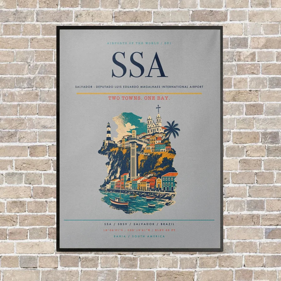 Salvador - Deputado Luis Eduardo Magalhaes International Airport SSA - Canvas Framed - Light Gray