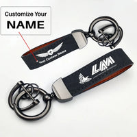 Thumbnail for Mozambique Airlines Horseshoe Buckle key chain, Black + Name