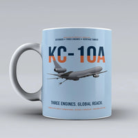 Thumbnail for KC-10A EXTENDER design on light blue ceramic mug, double-side print