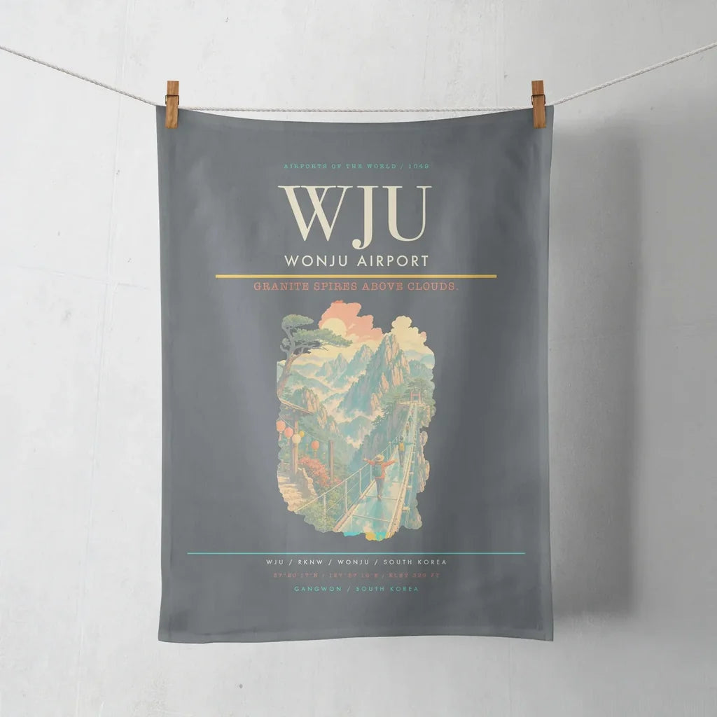 Wonju Airport (WJU) design on gray towel