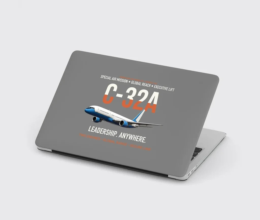C-32A Air Force Two Global Reach design on gray MacBook case