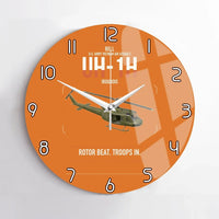 Thumbnail for Bell UH-1H Iroquois design on orange no frame wall clock