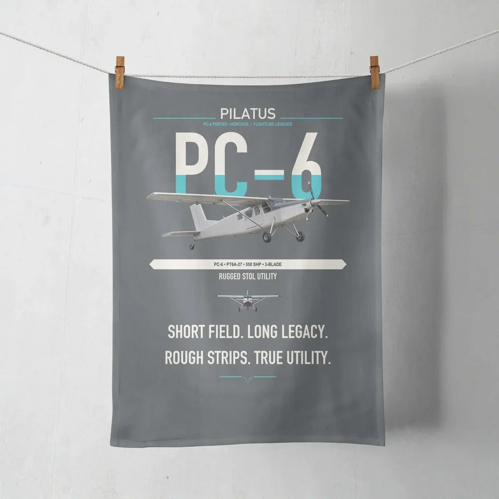 Pilatus PC-6 Porter design on gray towel