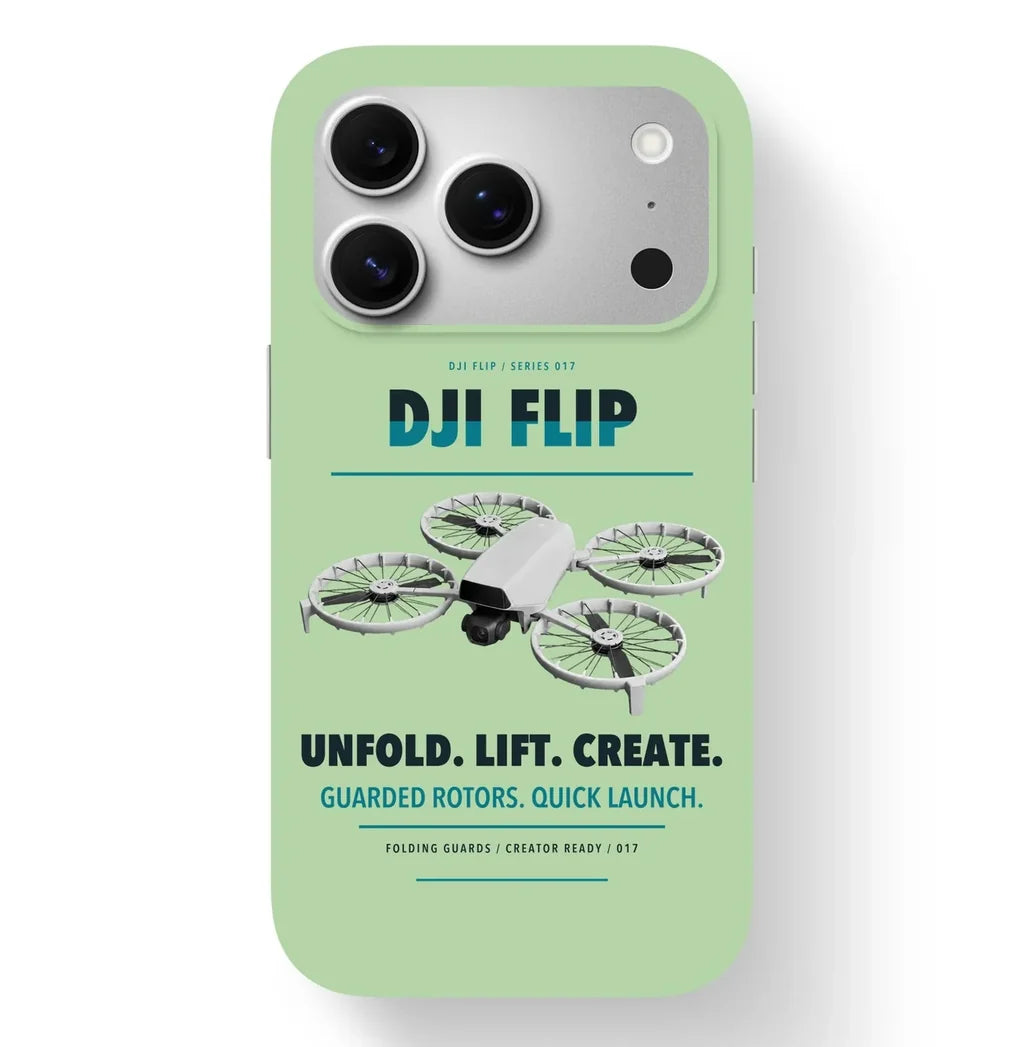 DJI Flip Case design on light green iphone case