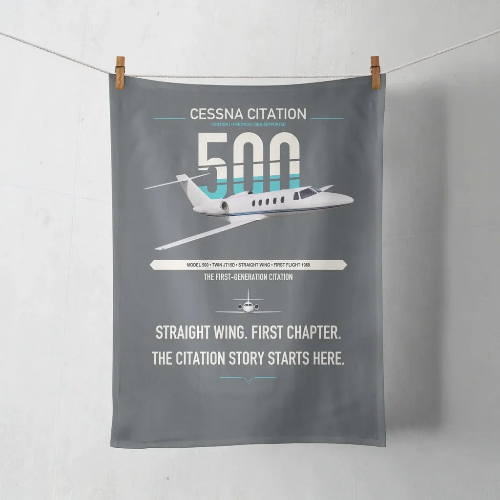Cessna Citation 500 - Citation I design on gray towel