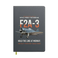 Thumbnail for F2A-3 Buffalo Hold the Line at Midway design on gray notebook