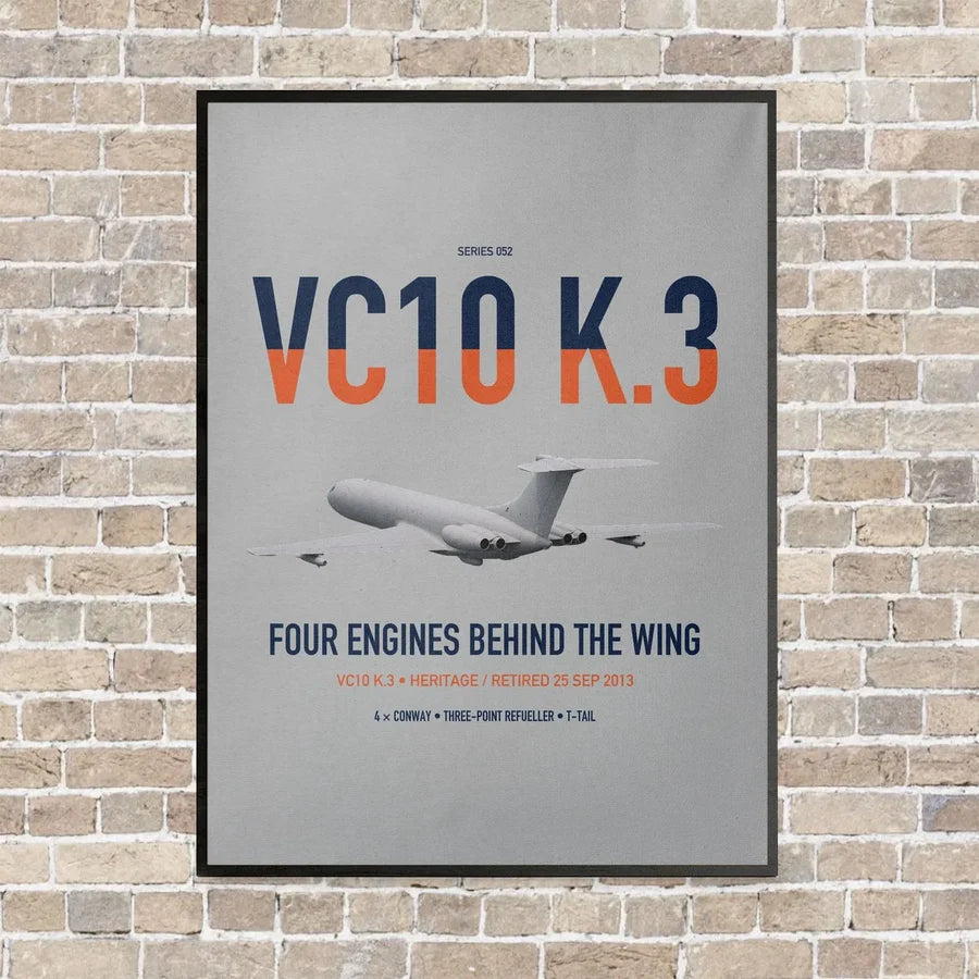 Vickers VC10 K.3 vertical canvas print - framed - light gray background