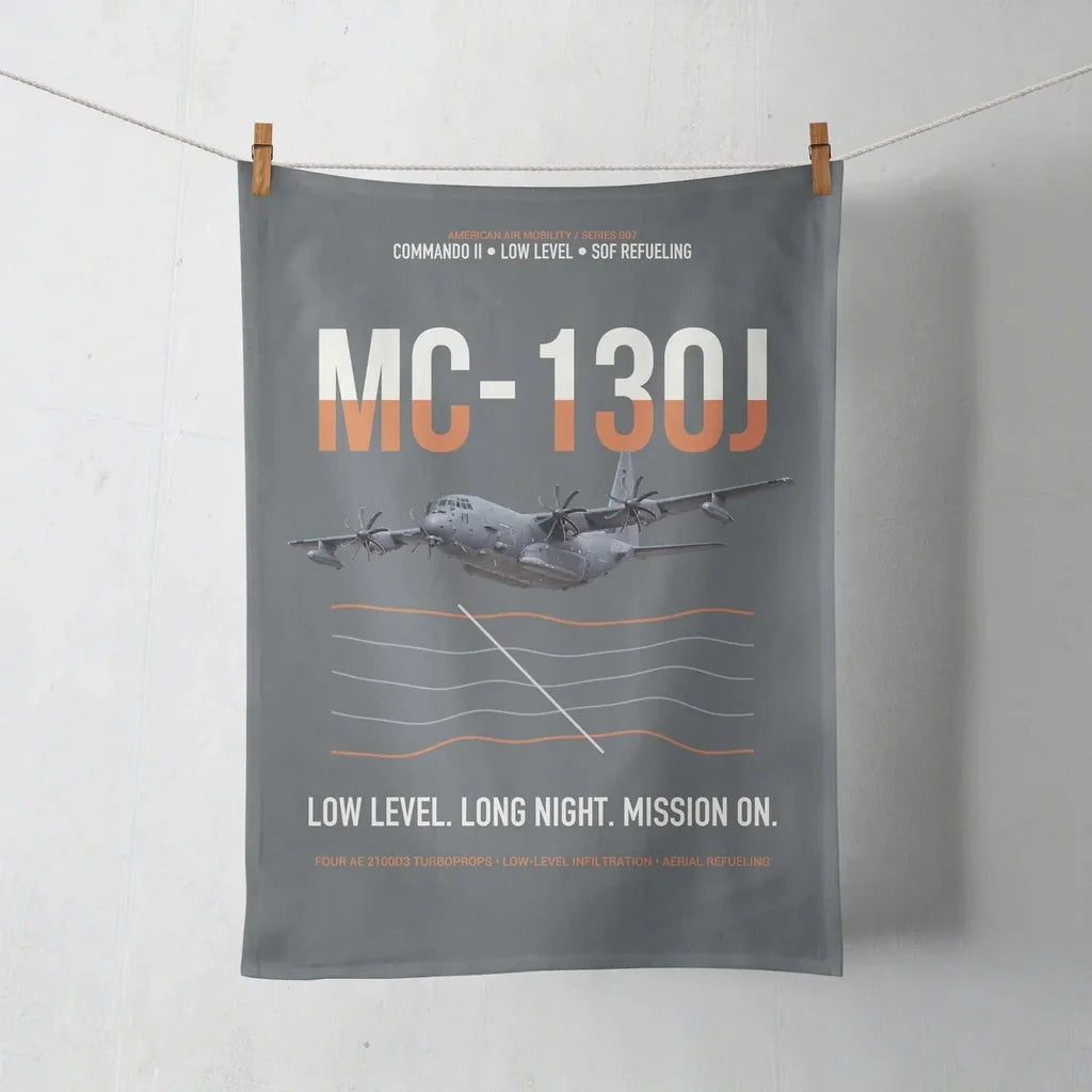 MC-130J COMMANDO II design on gray towel