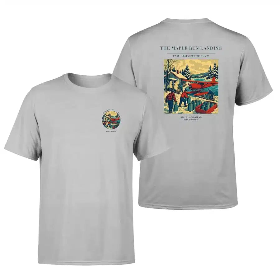 VINTAGE G4398 - The Maple Run Landing - Double-Side T-Shirt design on lightgray double side t shirt
