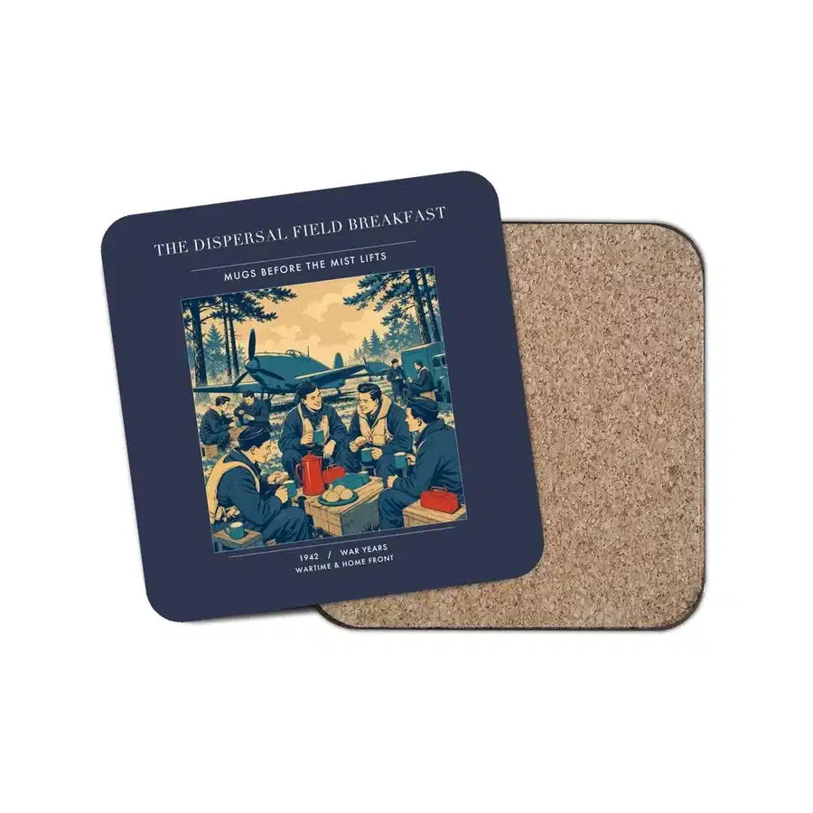 The Dispersal Field Breakfast - Designed Coasters design on navy blue 1-piece