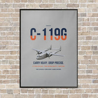 Thumbnail for C-119G Flying Boxcar vertical canvas print - framed - light gray background