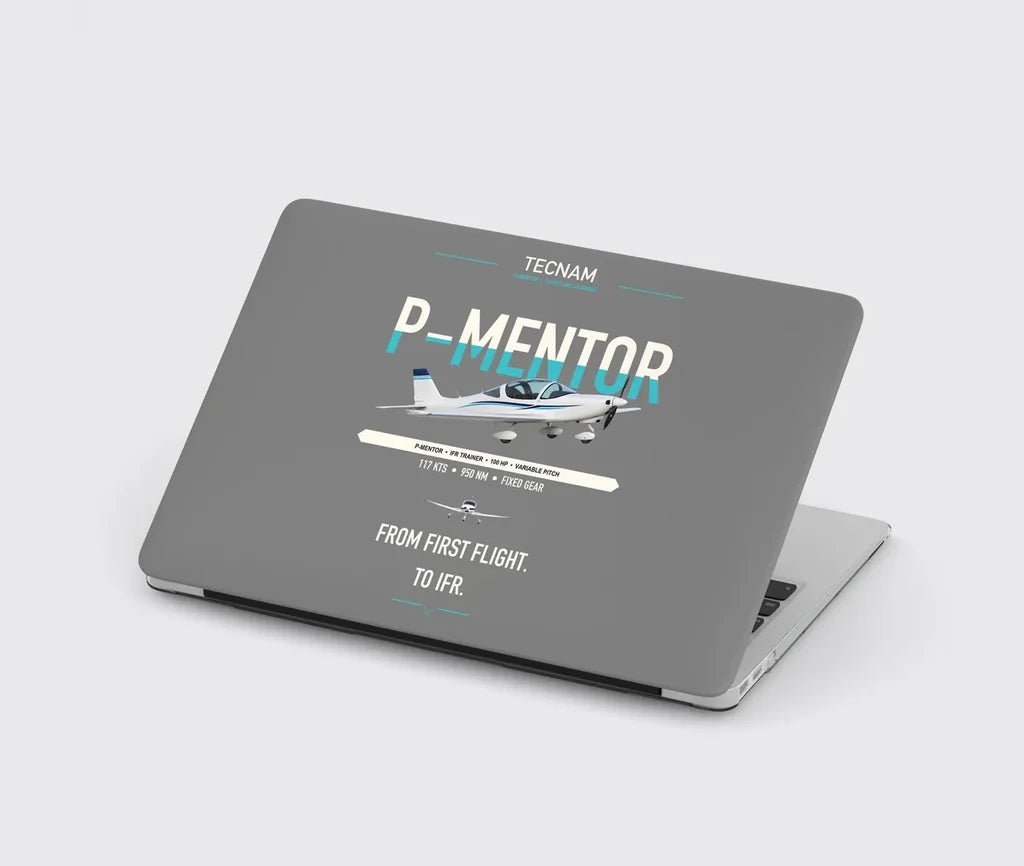 Tecnam P-Mentor design on gray MacBook case