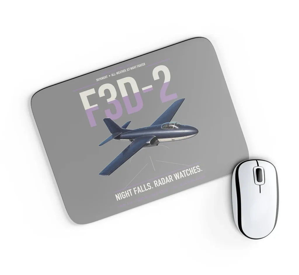 F3D-2 Skyknight design on gray rectangle mouse pad