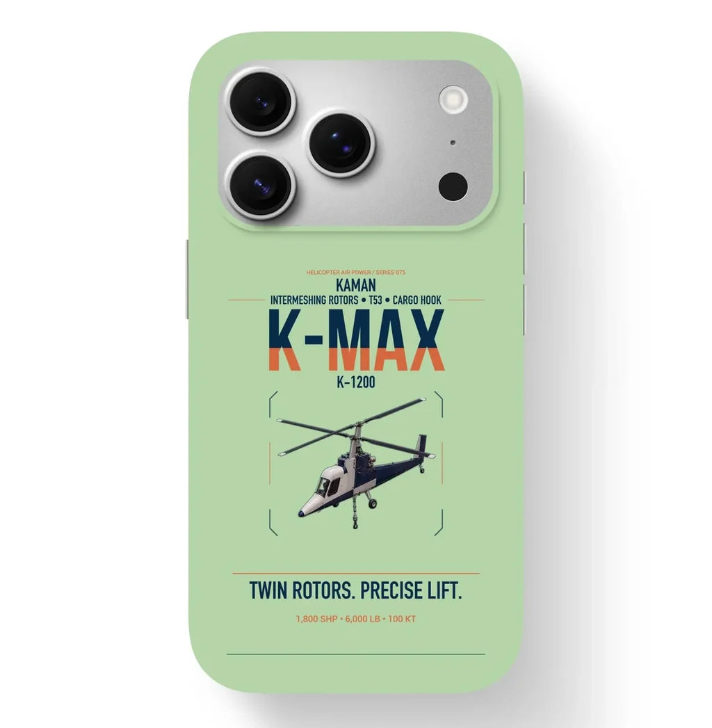 Kaman K-1200 K-MAX design on light green magsafe iphone case, for iPhone 17 Pro