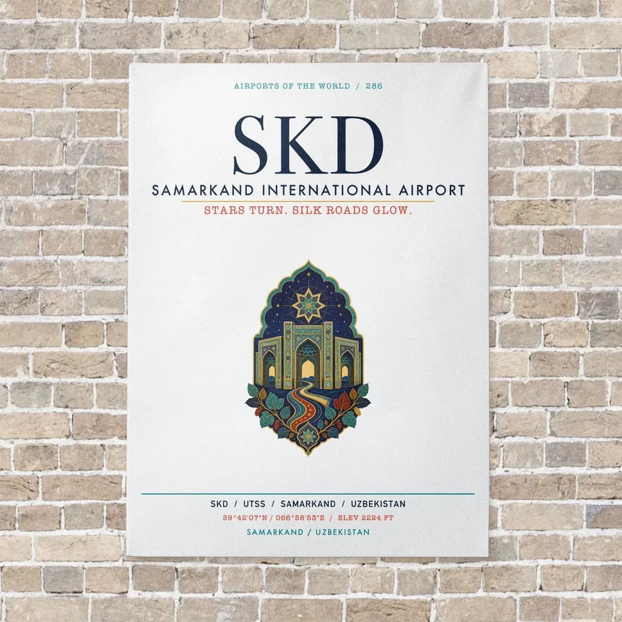 Samarkand International Airport SKD vertical canvas print - no frame - white background