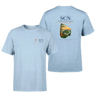 Thumbnail for Saarbrucken Airport (SCN) design printed on light blue double-side t-shirt