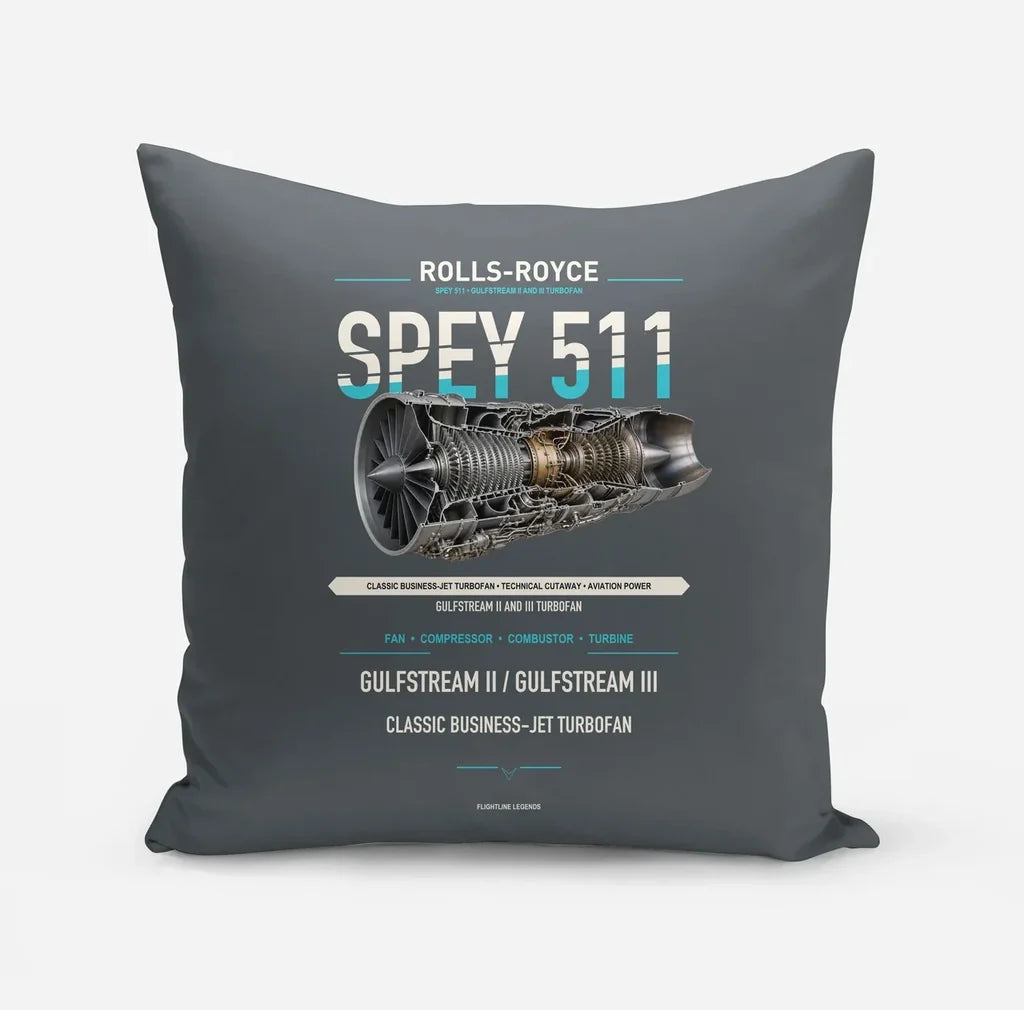 SPEY 511 design on gray pillow