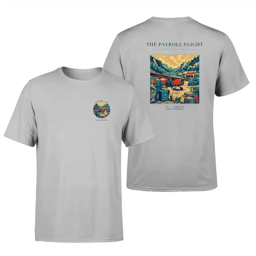 VINTAGE G4413 - The Payroll Flight - Double-Side T-Shirt design on lightgray double side t shirt