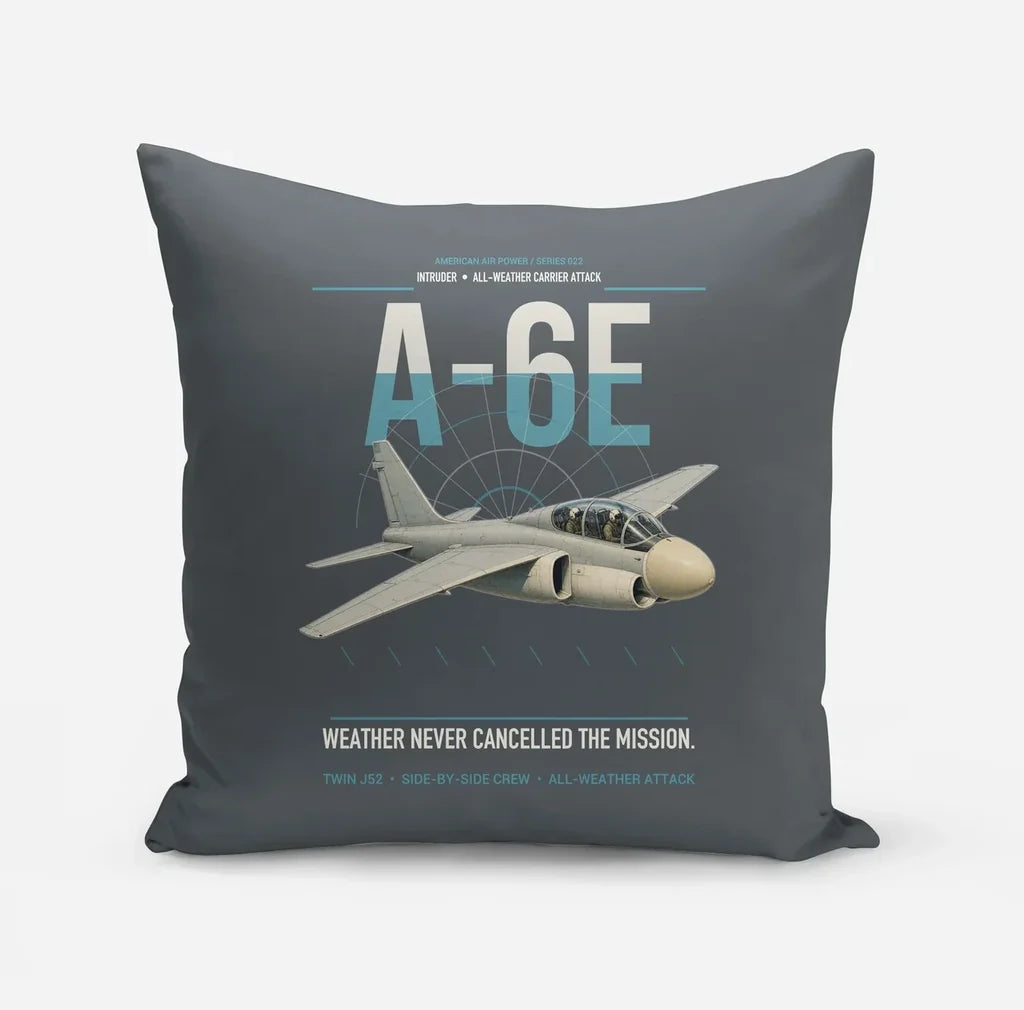 A-6E Intruder design on gray pillow